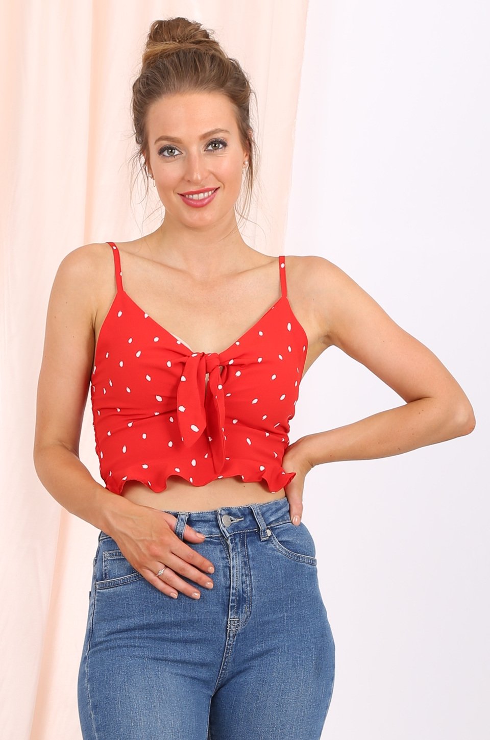 Alexis Polka Dots Cami In Red